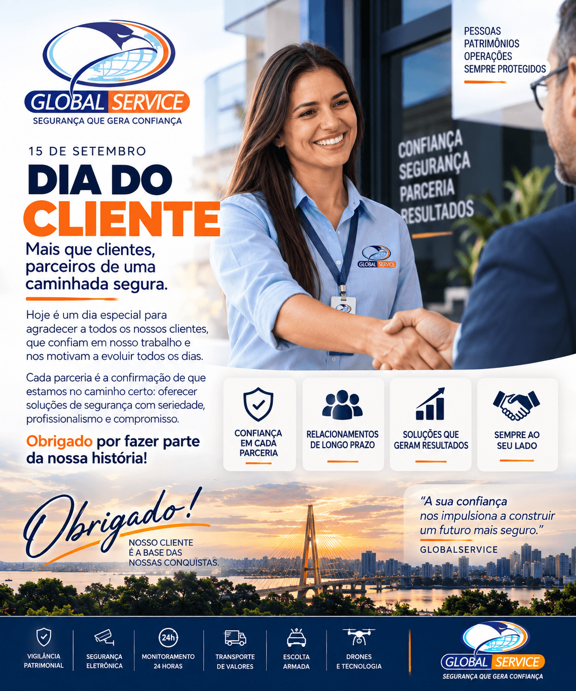 Dia do Cliente: obrigado por confiar a sua segurança à GLOBALSERVICE