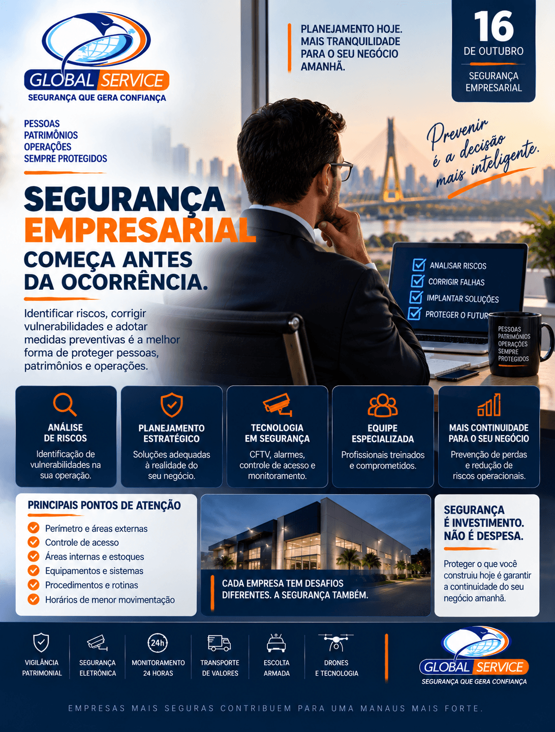 Segurança empresarial começa antes da ocorrência